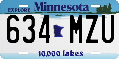 MN license plate 634MZU