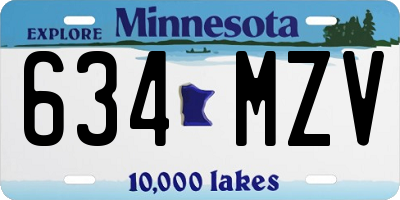 MN license plate 634MZV