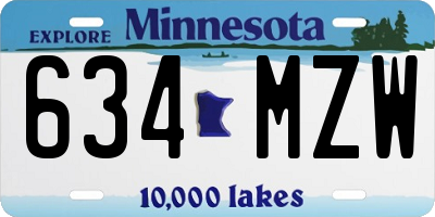 MN license plate 634MZW