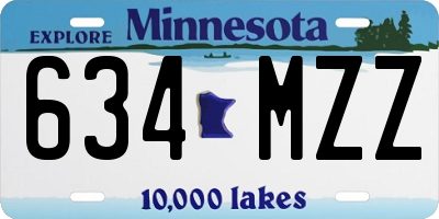 MN license plate 634MZZ