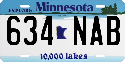 MN license plate 634NAB
