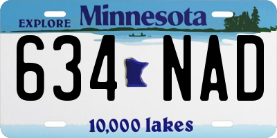 MN license plate 634NAD