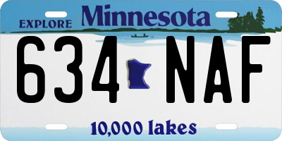 MN license plate 634NAF
