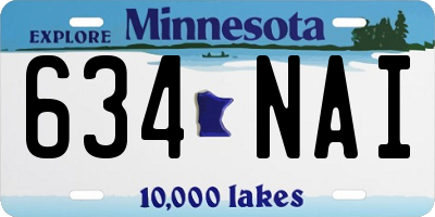 MN license plate 634NAI