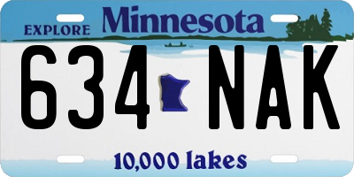 MN license plate 634NAK