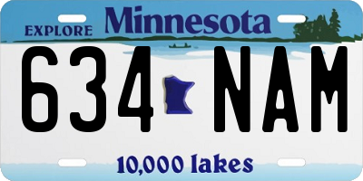 MN license plate 634NAM