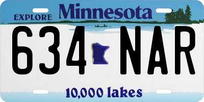 MN license plate 634NAR