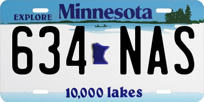 MN license plate 634NAS