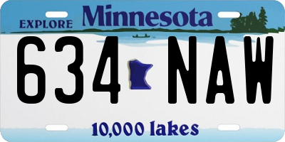MN license plate 634NAW