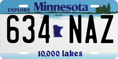 MN license plate 634NAZ