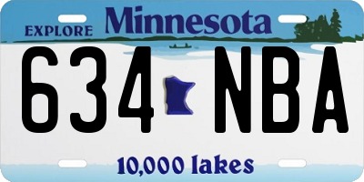MN license plate 634NBA