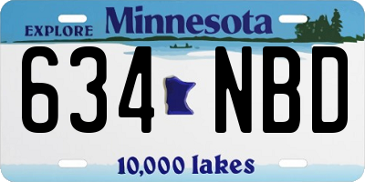 MN license plate 634NBD