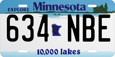 MN license plate 634NBE