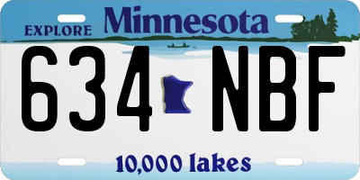 MN license plate 634NBF