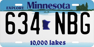 MN license plate 634NBG