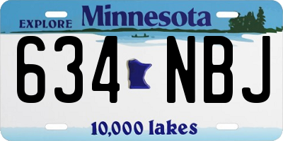 MN license plate 634NBJ