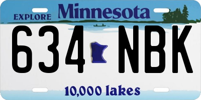 MN license plate 634NBK