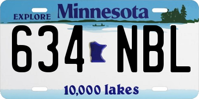 MN license plate 634NBL