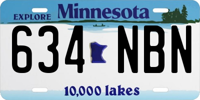 MN license plate 634NBN