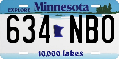 MN license plate 634NBO