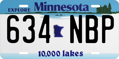 MN license plate 634NBP