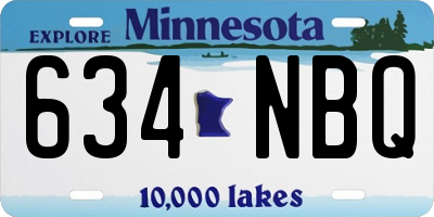 MN license plate 634NBQ