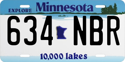 MN license plate 634NBR
