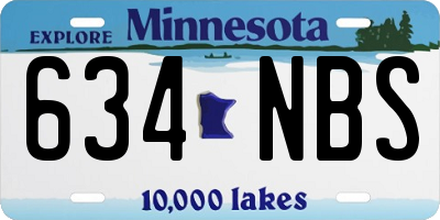 MN license plate 634NBS