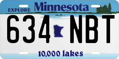MN license plate 634NBT