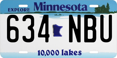 MN license plate 634NBU