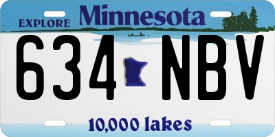 MN license plate 634NBV