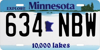 MN license plate 634NBW