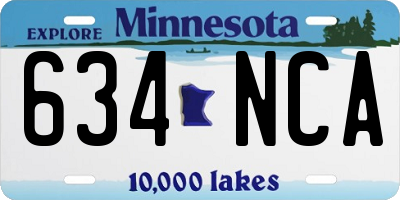 MN license plate 634NCA