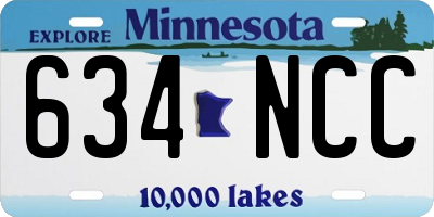 MN license plate 634NCC