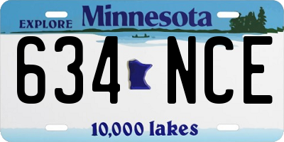 MN license plate 634NCE