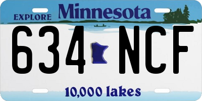 MN license plate 634NCF