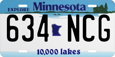 MN license plate 634NCG