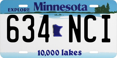 MN license plate 634NCI