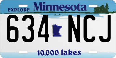 MN license plate 634NCJ
