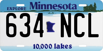 MN license plate 634NCL