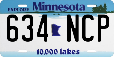 MN license plate 634NCP