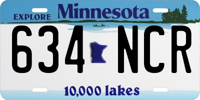 MN license plate 634NCR