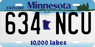 MN license plate 634NCU