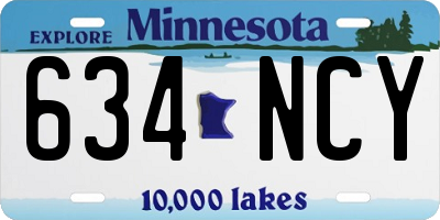 MN license plate 634NCY