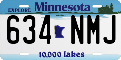 MN license plate 634NMJ