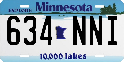 MN license plate 634NNI