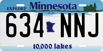MN license plate 634NNJ