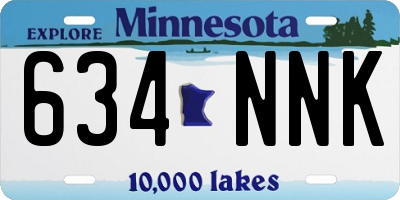MN license plate 634NNK