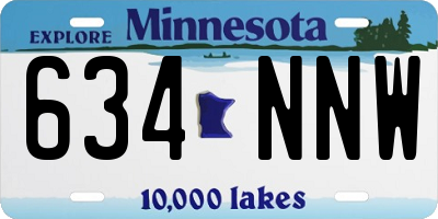 MN license plate 634NNW