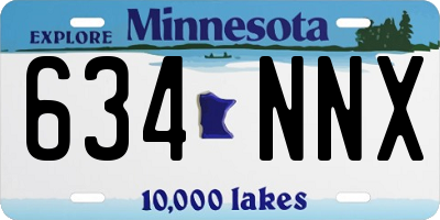 MN license plate 634NNX